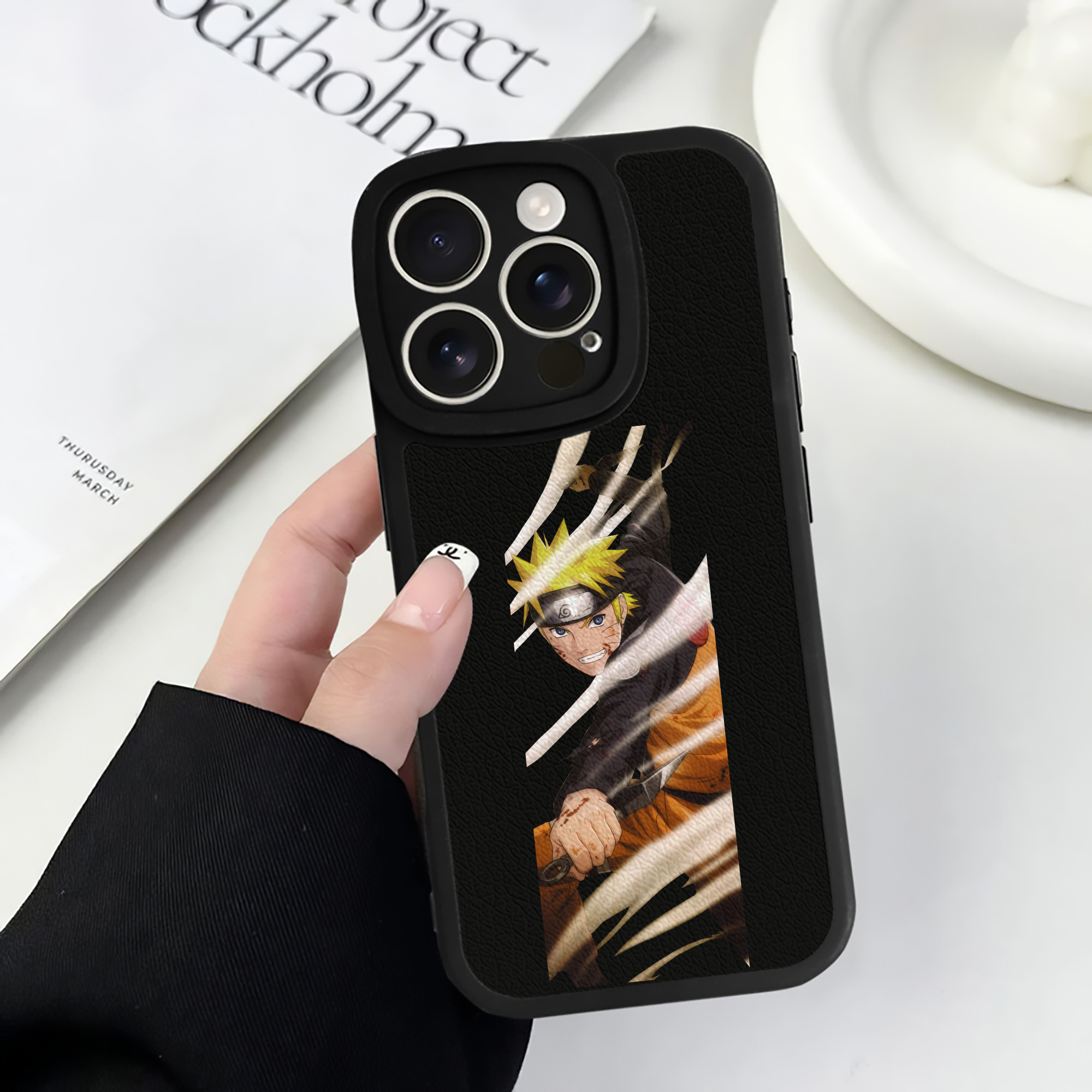 （画像用） NARUTO -ナルト- うずまき ナルト Uzumaki Naruto 【iPhone 16シリーズ対応】シリコンスマホケース（レザー調） 材質：シリコン